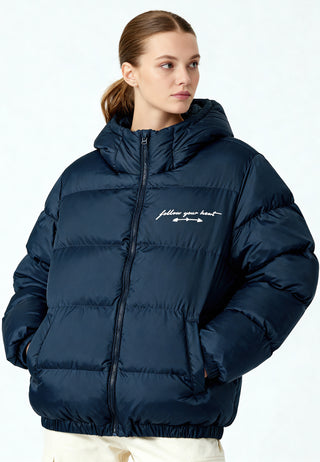 Doudoune Oversize Brodée "Follow Your Heart"
