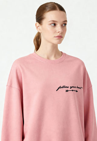 Sweatshirt Oversize Brodé "Follow Your Heart"
