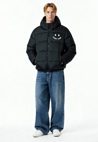 Doudoune Oversize Brodée "I Don't Care"