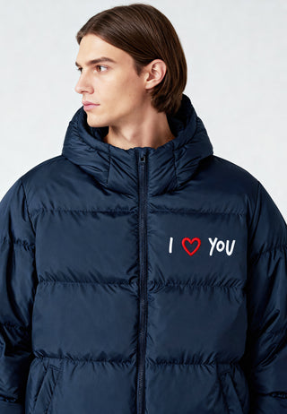 Doudoune Oversize Brodée "I Love You"