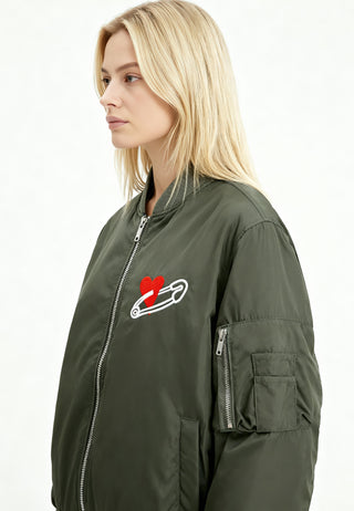 Veste Bomber Brodée "Coeur Pins"