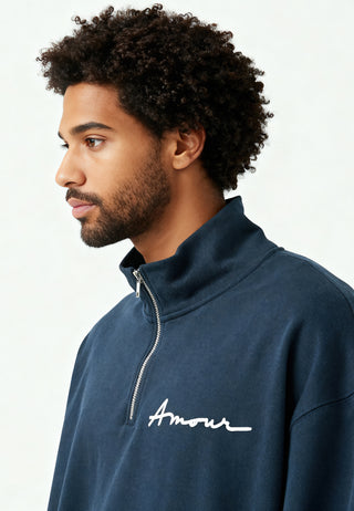 Sweatshirt à Zip Brodé "Amour"