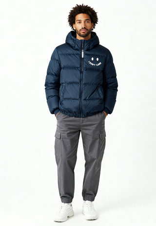 Doudoune Oversize Brodée "I Don't Care"