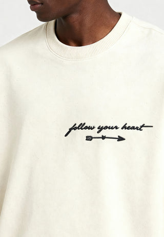 Sweatshirt Oversize Brodé "Follow Your Heart"