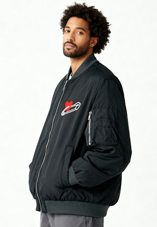 Veste Bomber Brodée "Coeur Pins"