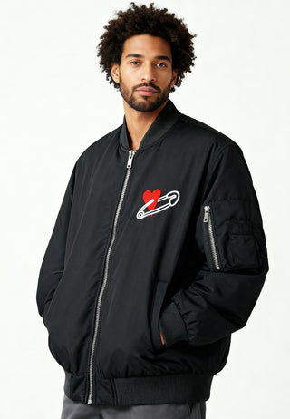 Veste Bomber Brodée "Coeur Pins"