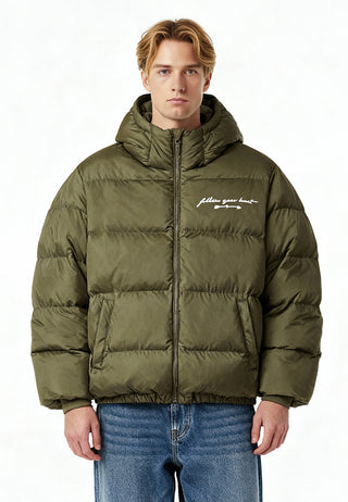 Doudoune Oversize Brodée "Follow Your Heart"