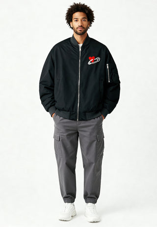 Veste Bomber Brodée "Coeur Pins"