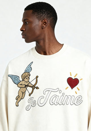 Sweatshirt Oversize Brodé "Je T'aime"