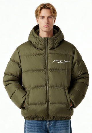 Doudoune Oversize Brodée "Follow Your Heart"