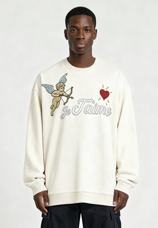 Sweatshirt Oversize Brodé "Je T'aime"