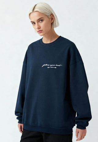 Sweatshirt Oversize Brodé "Follow Your Heart"