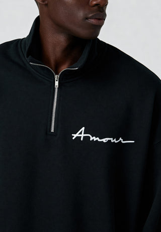 Sweatshirt à Zip Brodé "Amour"
