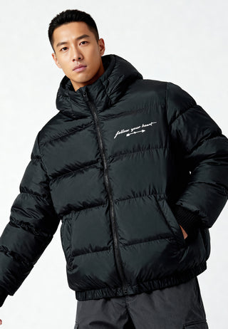 Doudoune Oversize Brodée "Follow Your Heart"