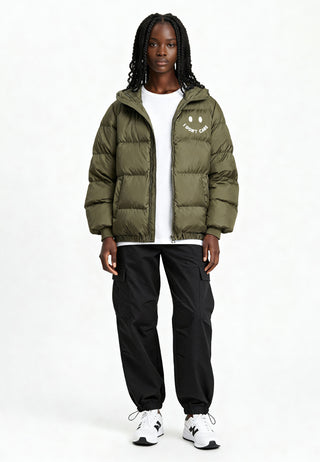 Doudoune Oversize Brodée "I Don't Care"