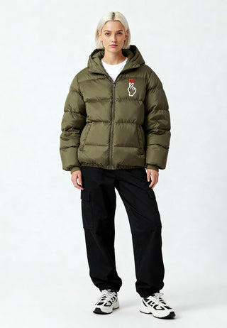 Doudoune Oversize Brodée "Saranghae"