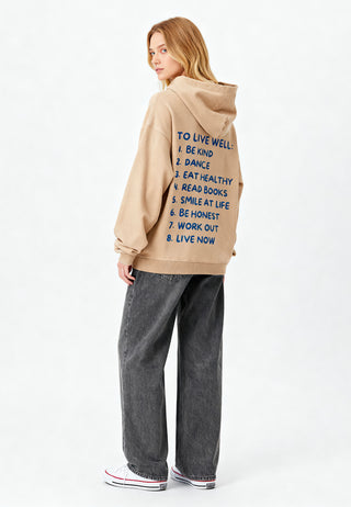 Hoodie Oversize "To Live Well"