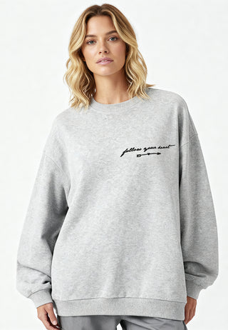 Sweatshirt Oversize Brodé "Follow Your Heart"
