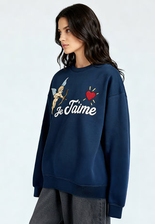Sweatshirt Oversize Brodé "Je T'aime"
