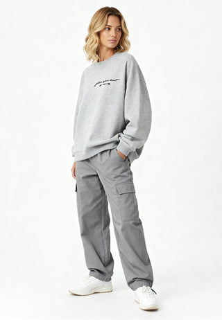 Sweatshirt Oversize Brodé "Follow Your Heart"