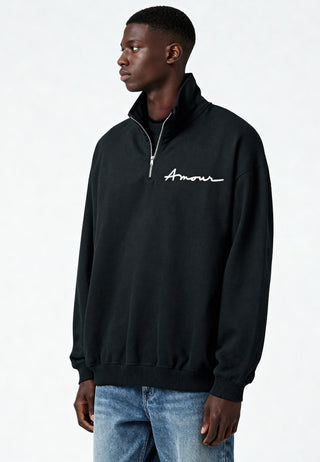 Sweatshirt à Zip Brodé "Amour"