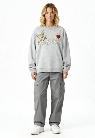 Sweatshirt Oversize Brodé "Je T'aime"