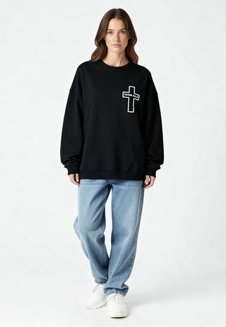 Sweatshirt Oversize Brodé "Karma Kills"