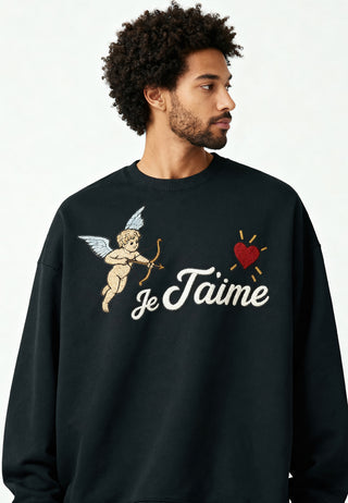 Sweatshirt Oversize Brodé "Je T'aime"