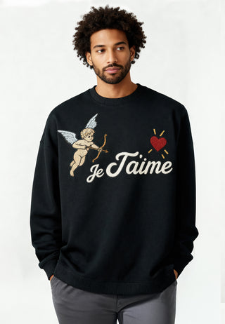 Sweatshirt Oversize Brodé "Je T'aime"