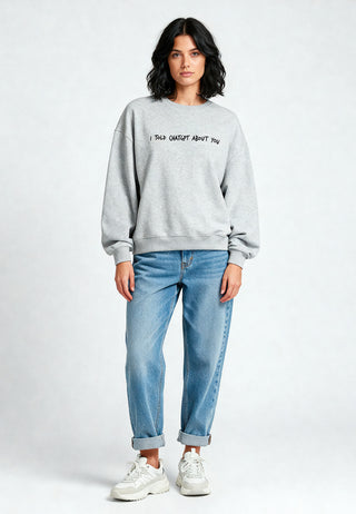 Sweatshirt Oversize Brodé "I Told ChatGPT"
