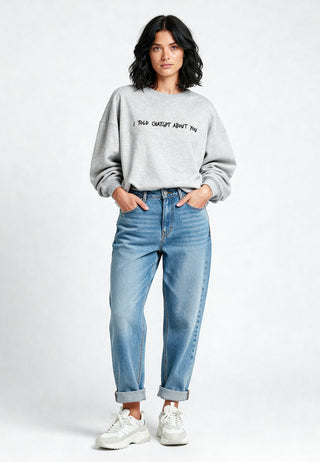 Sweatshirt Oversize Brodé "I Told ChatGPT"