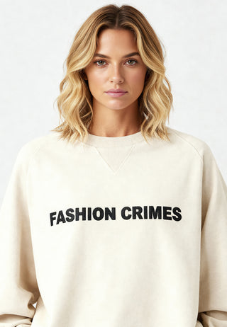 Sweatshirt Raglan Brodé "Fashion Crimes"