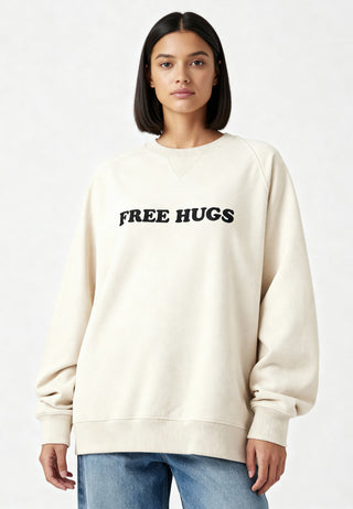 Sweatshirt Raglan Brodé "Free Hugs"