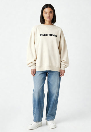 Sweatshirt Raglan Brodé "Free Hugs"