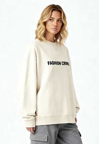 Sweatshirt Raglan Brodé "Fashion Crimes"