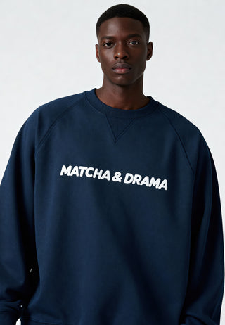 Sweatshirt Raglan Brodé "Matcha & Drama"