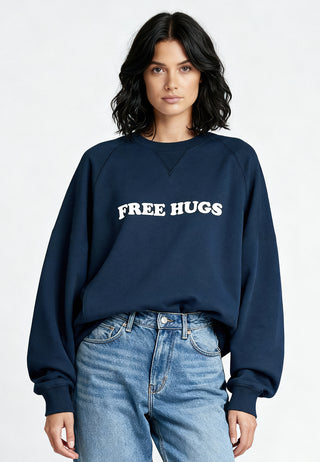 Sweatshirt Raglan Brodé "Free Hugs"