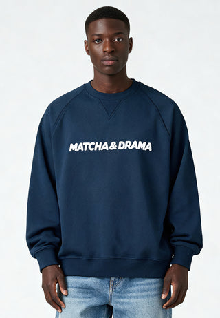 Sweatshirt Raglan Brodé "Matcha & Drama"