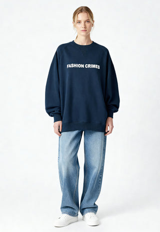 Sweatshirt Raglan Brodé "Fashion Crimes"