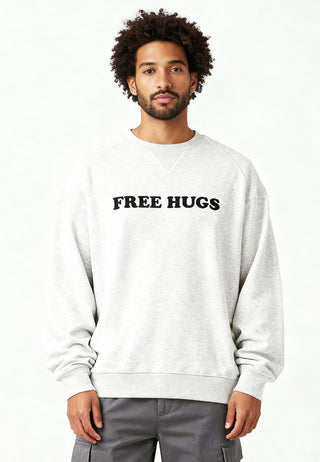 Sweatshirt Raglan Brodé "Free Hugs"