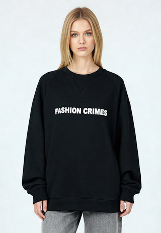 Sweatshirt Raglan Brodé "Fashion Crimes"