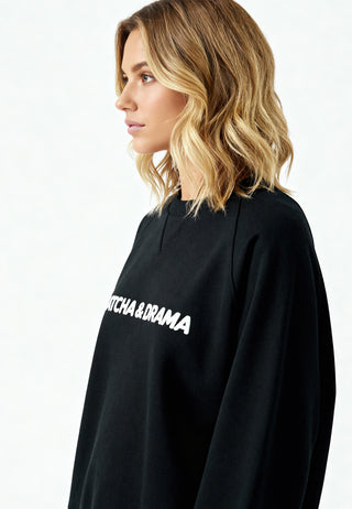 Sweatshirt Raglan Brodé "Matcha & Drama"