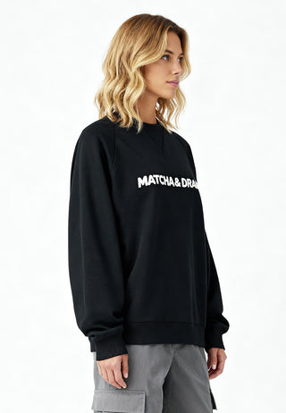 Sweatshirt Raglan Brodé "Matcha & Drama"