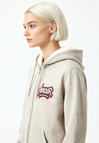 Hoodie Sherpa Brodé "Amour"