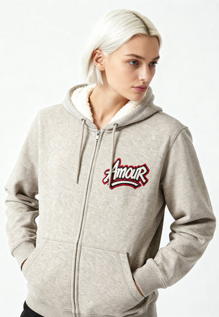 Hoodie Sherpa Brodé "Amour"