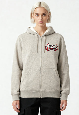 Hoodie Sherpa Brodé "Amour"