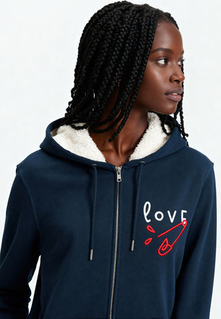 Hoodie Sherpa Brodé "Love"