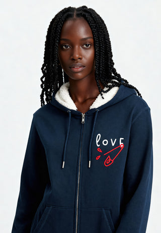 Hoodie Sherpa Brodé "Love"