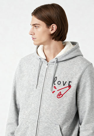 Hoodie Sherpa Brodé "Love"