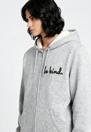 Hoodie Sherpa Brodé "Be Kind"